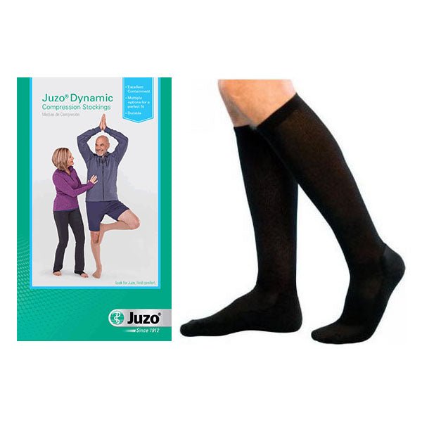 EA/1 - Juzo Dynamic Compression Stocking, 40 to 50mmHg, Knee High, Size 3, Full Foot, Unisex, Black - Best Buy Medical Supplies