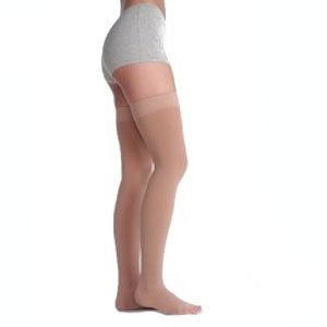 EA/1 - Juzo Soft Opaque Thigh High Extra Firm Compression Stockings with Silicon Border Size 2 Regular, 20 to 30mm Hg Compression, Beige, Open Toe, Unisex, Latex-free - Best Buy Medical Supplies