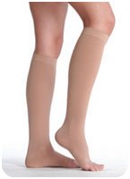 EA/1 - Juzo Unisex Soft Opaque Below-Knee Compression Stockings, Open Toe, Latex-Free, Black, Size 4 Regular - Best Buy Medical Supplies