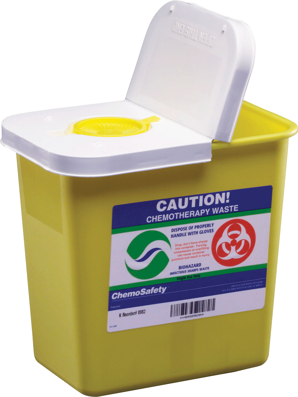 EA/1 - Kendall ChemoSafety&trade; Container with Hinged Lid, 2 gal, Yellow - Best Buy Medical Supplies