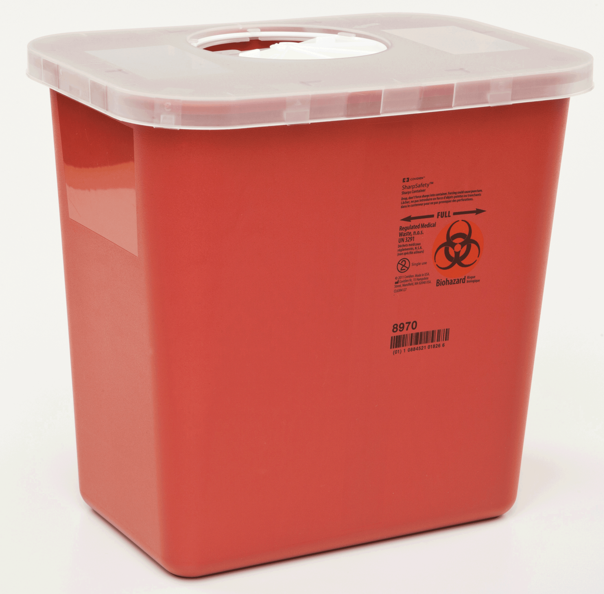EA/1 - Kendall Healthcare Multi-Purpose Sharps Container with Rotor Lid 2 gal, 8 qt, Red, 10" H x 7-1/4" D x 10-1/2" W - Best Buy Medical Supplies