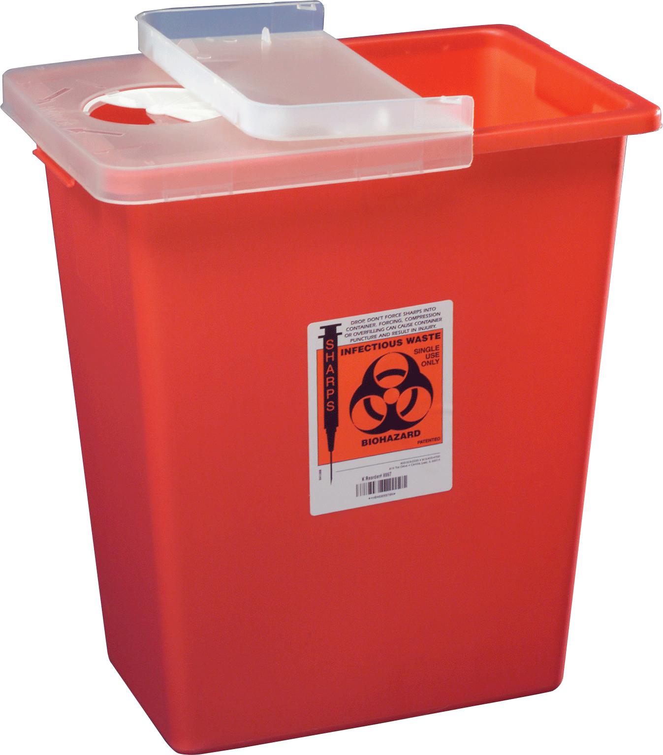 EA/1 - Kendall Healthcare SharpSafety&trade; Sharps Container with Hinged Lid 8 gal, 17-3/4" H x 15-1/2" W x 11" D - Best Buy Medical Supplies
