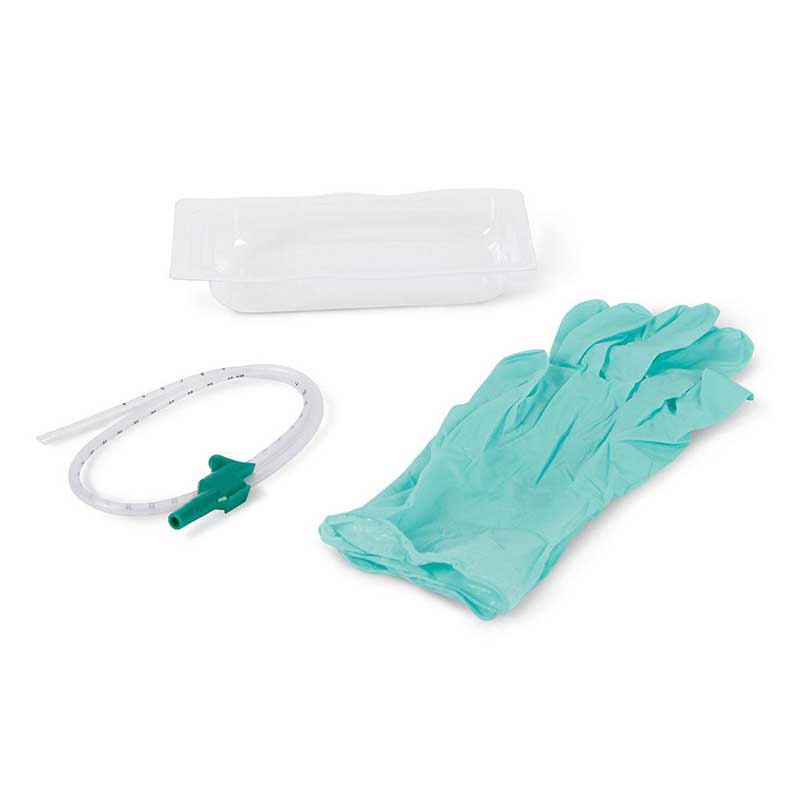 EA/1 - Medline Industries Open Suction Catheter Kit 12Fr with Contro-vac Valve, Whistle tip, Sleeved Catheter, Cup and Poly-Cath 2 Gloves, Sterile, Latex-free - Best Buy Medical Supplies