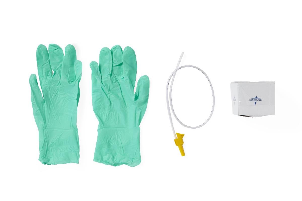EA/1 - Medline Industries Suction Catheter Kit 8Fr with Contro-vac valve, Two Gloves and Cup, DeLee Tip, Latex-free - Best Buy Medical Supplies