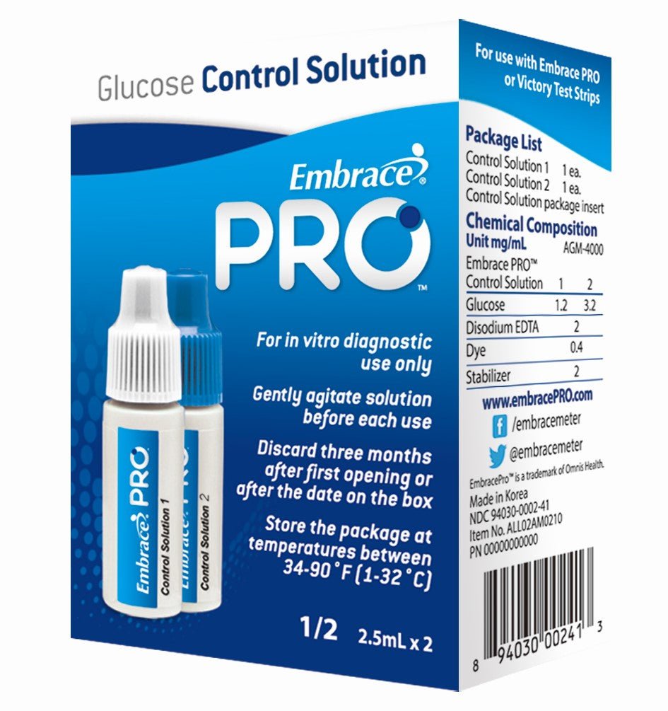 EA/1 - Omnis Health Embrace® PRO™ Glucose Control Solution, Normal-(L1); High (L2) - Best Buy Medical Supplies