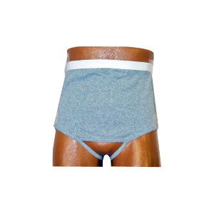 EA/1 - Options Ostomy Support Barrier Men's Backless Brief with Built-In Ostomy Barrier/Support, Light Gray, Medium - Best Buy Medical Supplies