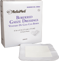 EA/1 - ReliaMed Sterile Bordered Gauze Dressing, 6" x 6", Pad Size 4" x 4" - Best Buy Medical Supplies