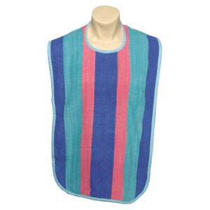 EA/1 - Salk Adult Oversized Bib with Velcro&reg; Closure and Colored Binding Multi-Striped - Best Buy Medical Supplies
