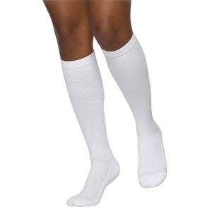 EA/1 - Sigvaris Cotton Comfort Calf-High Compression Socks, Closed Toe, 20 to 30 mmHg Compression Large Long, White - Best Buy Medical Supplies