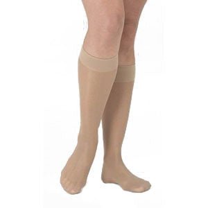 EA/1 - Sigvaris EverSheer Women's Calf-High Compression Stockings, Natural, Closed Toe, Medium Long - Best Buy Medical Supplies