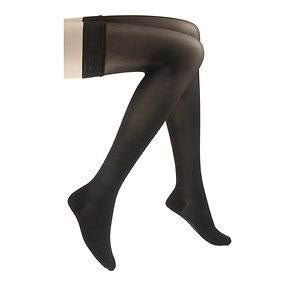 EA/1 - Sigvaris EverSheer Women's Thigh-High Compression Stockings with Grip-Top, Black, Closed Toe, Medium Long, 20 to 30 mmHg Compression - Best Buy Medical Supplies
