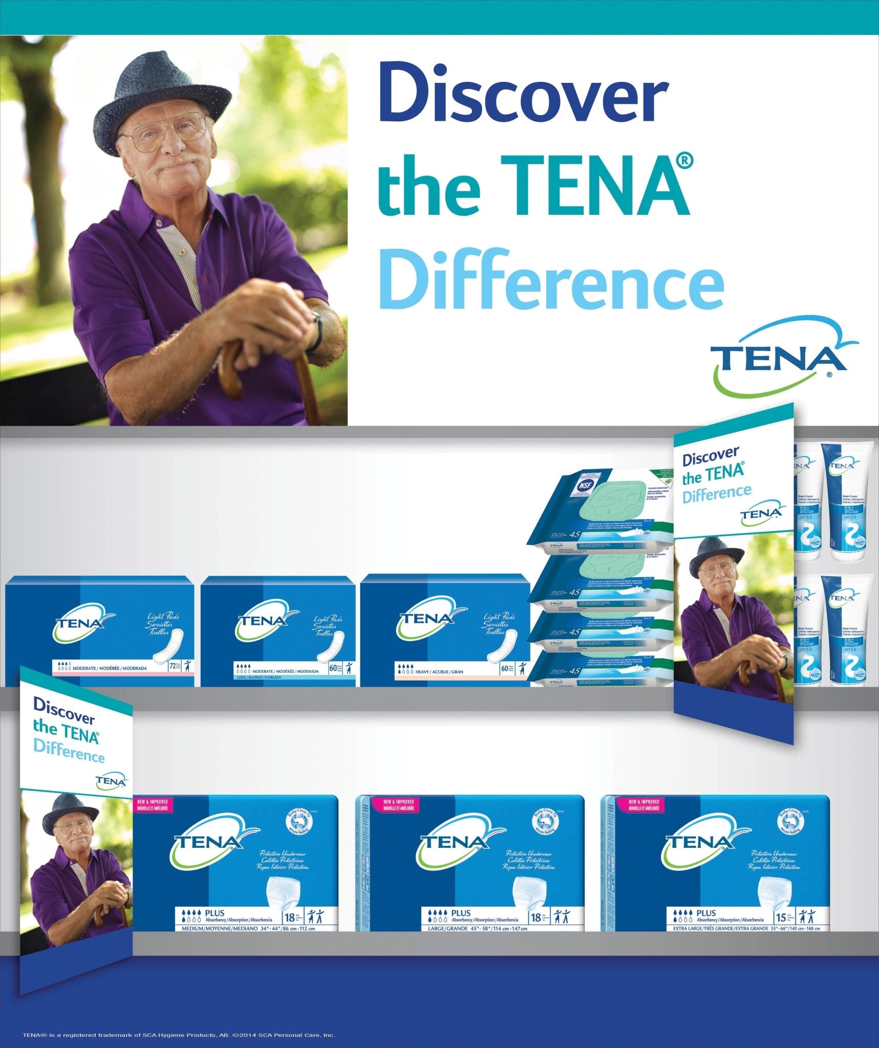 EA/1 - TENA&reg; Planogram Option 2: 2 Shelves x 4 Feet Long - Best Buy Medical Supplies