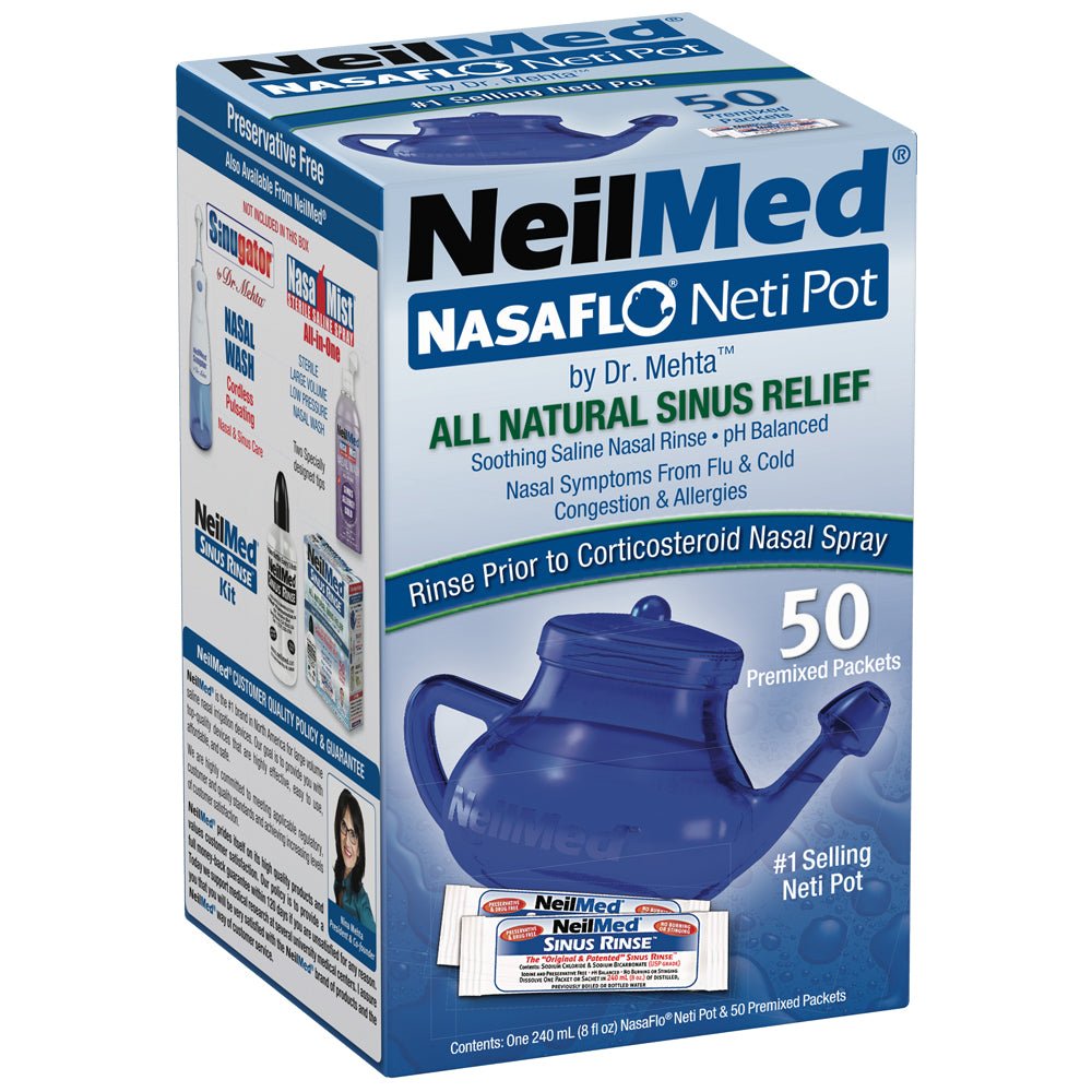 EA/50 - NasaFlo&reg; Neti Pot with Premixed Packets - Best Buy Medical Supplies