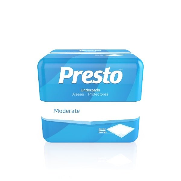 PK/10 - Presto® Moderate Absorbency Underpad, 30' x 30' Green - Best Buy Medical Supplies