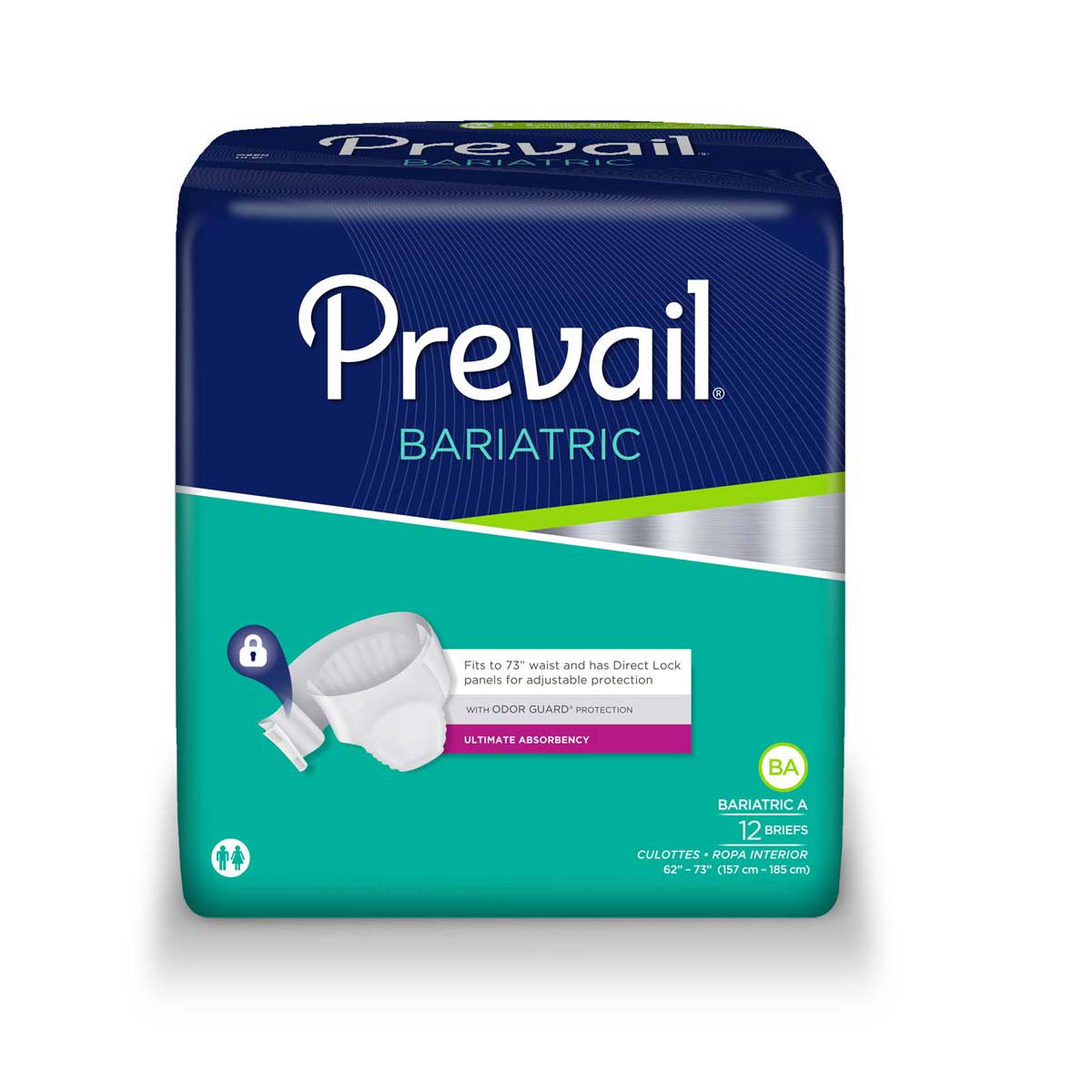 PK/12 - Prevail&reg; Bariatric Adult Brief, XXL (62"- 73") - Best Buy Medical Supplies