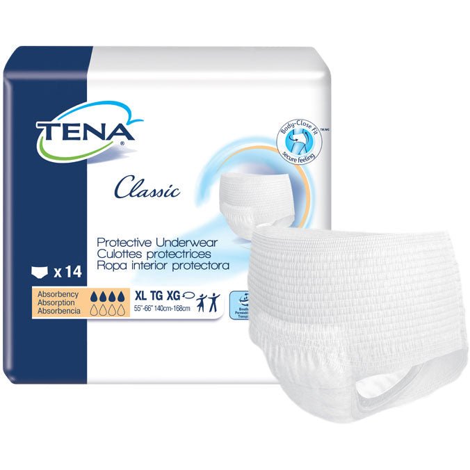 PK/14 - Tena&reg; Classic Protective Underwear, XL 60" to 64" Waist - Best Buy Medical Supplies