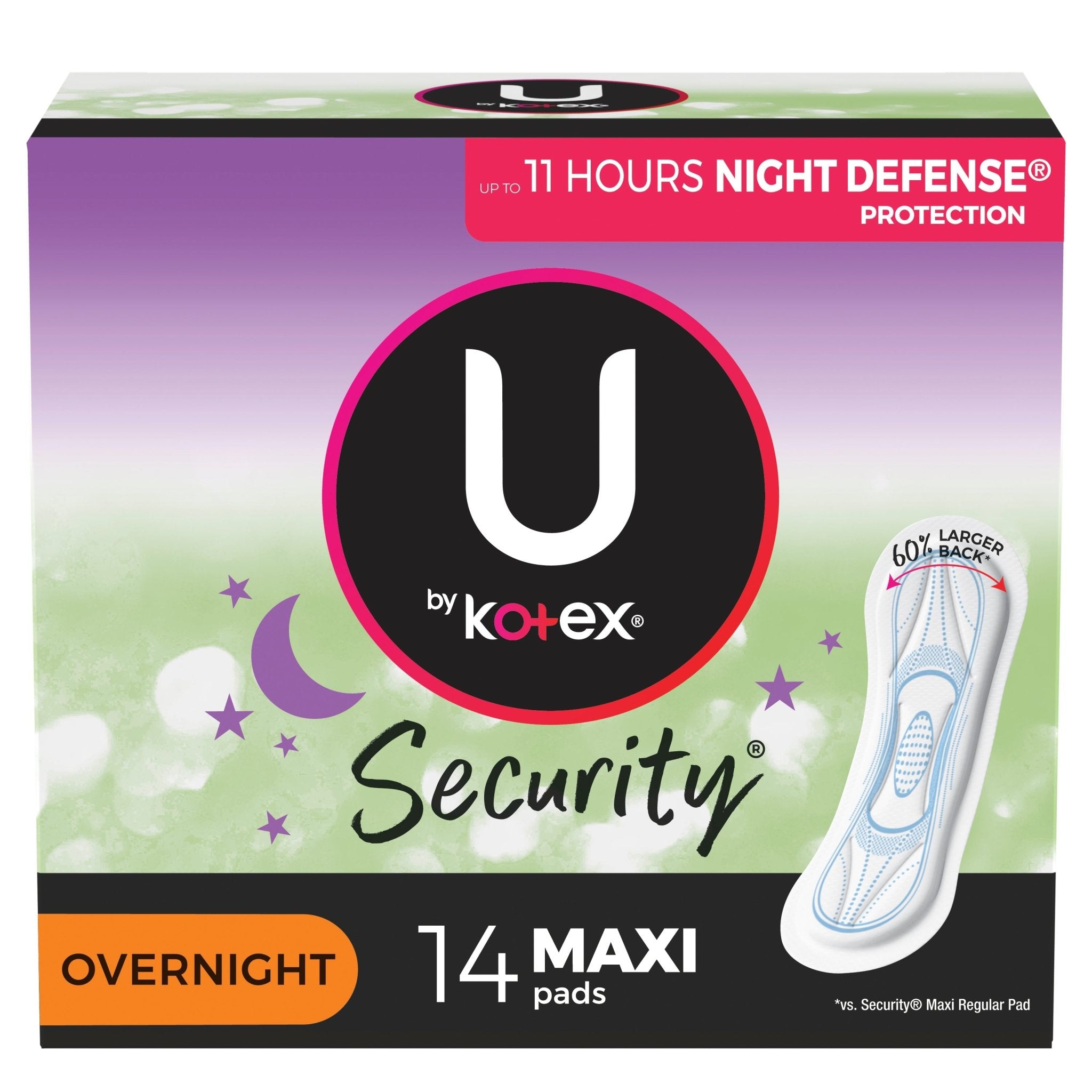 PK/14 - U by Kotex Premium Overnight Maxi Pads - Best Buy Medical Supplies