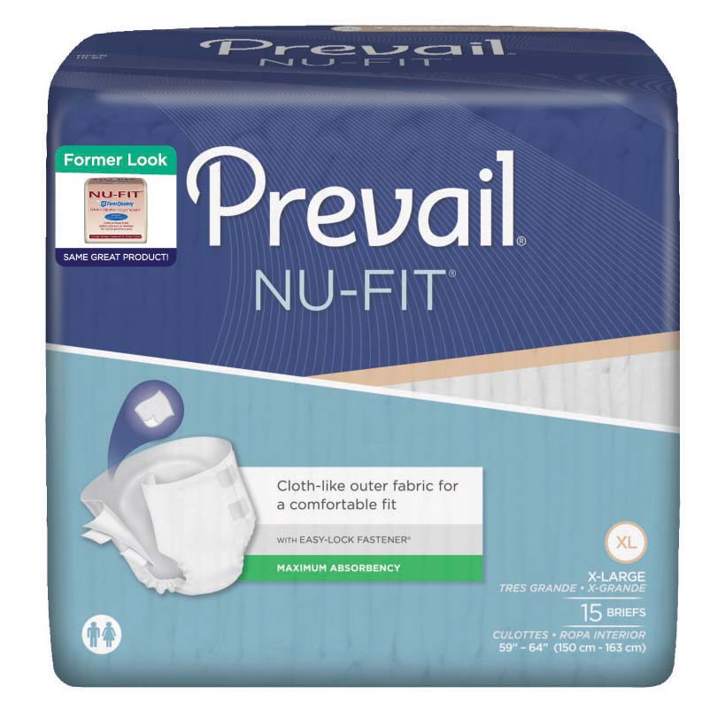 PK/15 - Prevail NU-Fit&reg; Adult Brief, XL (56" to 64") - Best Buy Medical Supplies