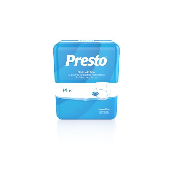 PK/16 - Presto&trade; Breathable Brief, Value Plus Absorbency, Medium, White - Best Buy Medical Supplies