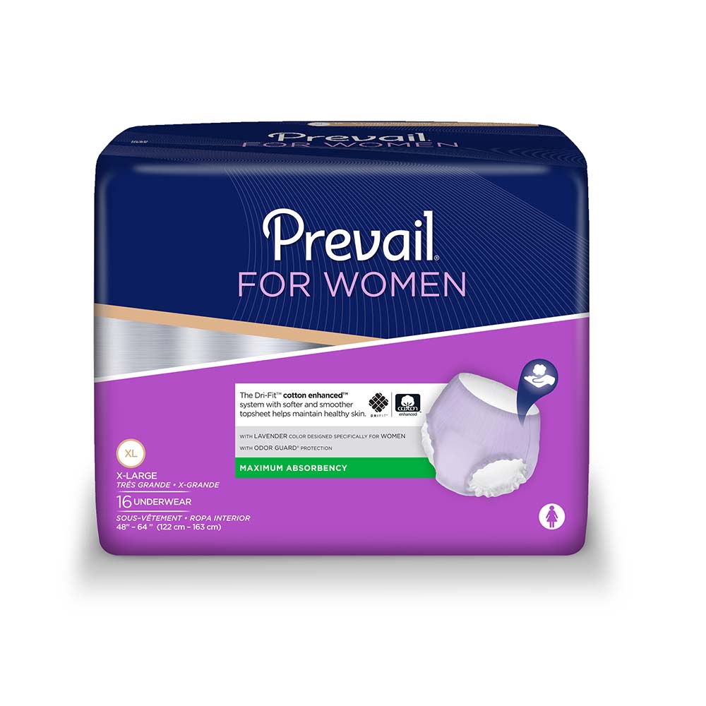 PK/16 - Prevail® Underwear for Women, XL (48" to 64") - Replaces FQPVR513 - Best Buy Medical Supplies