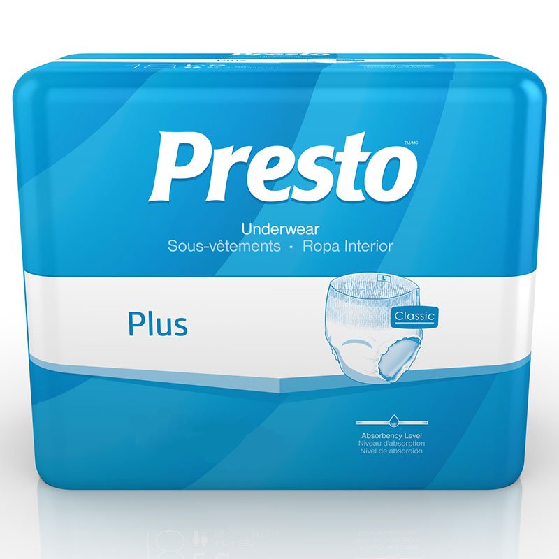 PK/18 - Presto® Moderate Absorbency Flexright™ Underwear, Large (44' to 58' Waist) White - Best Buy Medical Supplies