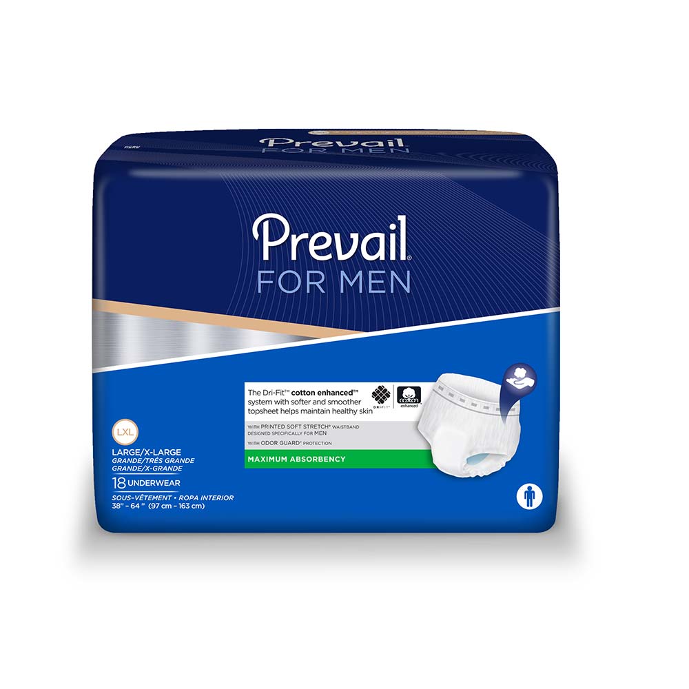 PK/18 - Prevail® Men's Underwear, Large/XL (38" to 64") - Replaces FQPVR513 - Best Buy Medical Supplies