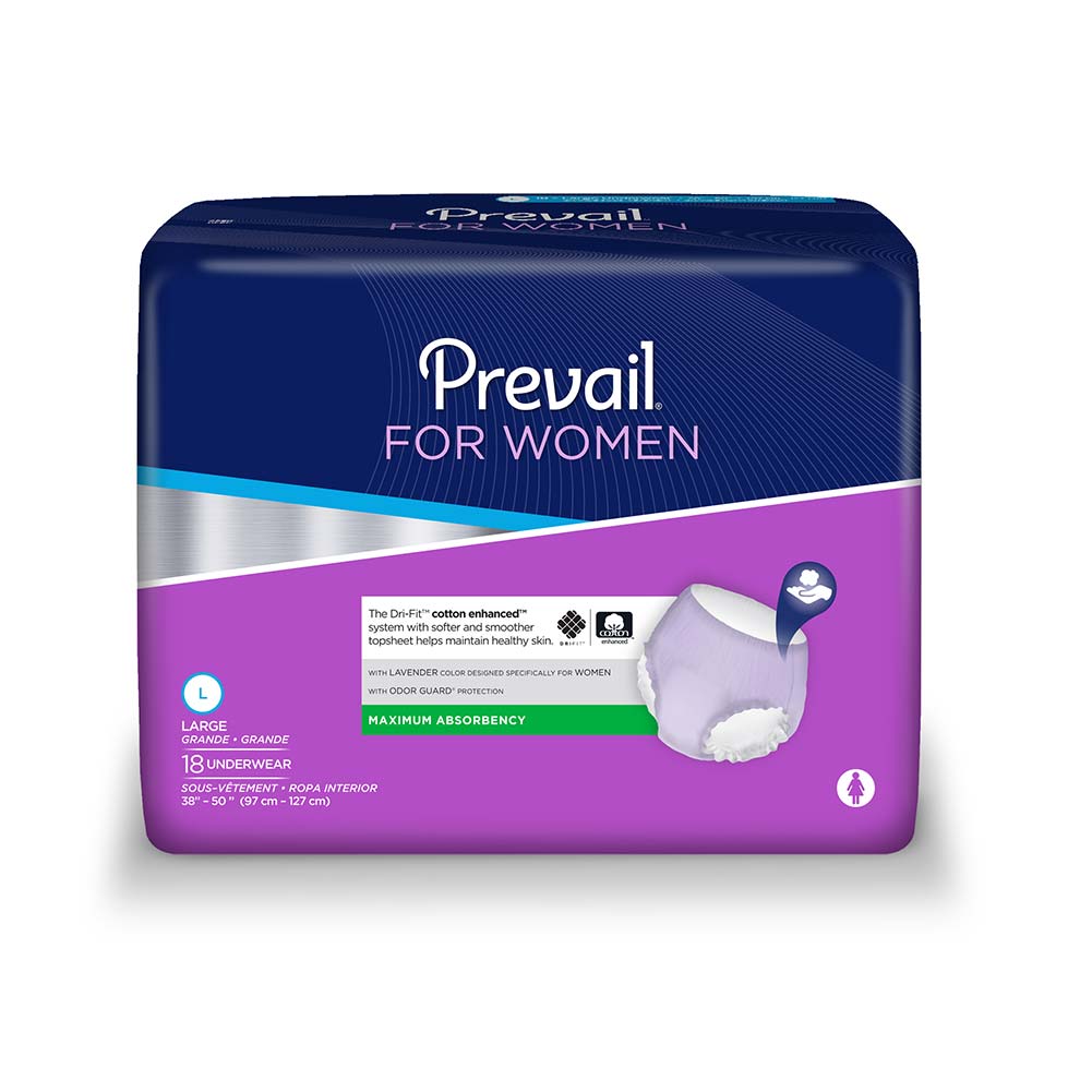 PK/18 - Prevail® Underwear for Women, Large (38" to 50") - Replaces FQPVR513 - Best Buy Medical Supplies