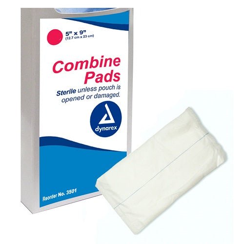 PK/20 - Dynarex Non-Adherent Combine Pad, Sterile 5" x 9" - Best Buy Medical Supplies