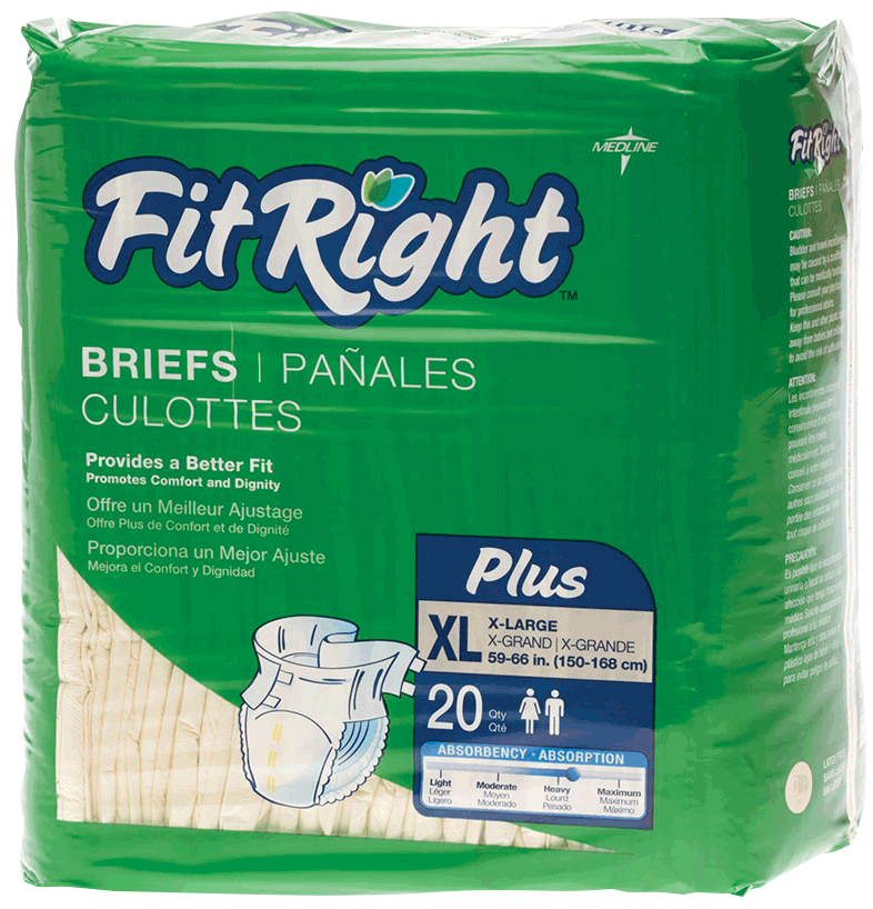 PK/20 - FitRight&reg; Plus Brief, XL (57" to 66") - Best Buy Medical Supplies