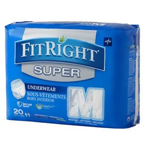 PK/20 - FitRight&reg; Super Protective Underwear, Medium (28" to 40") - Best Buy Medical Supplies