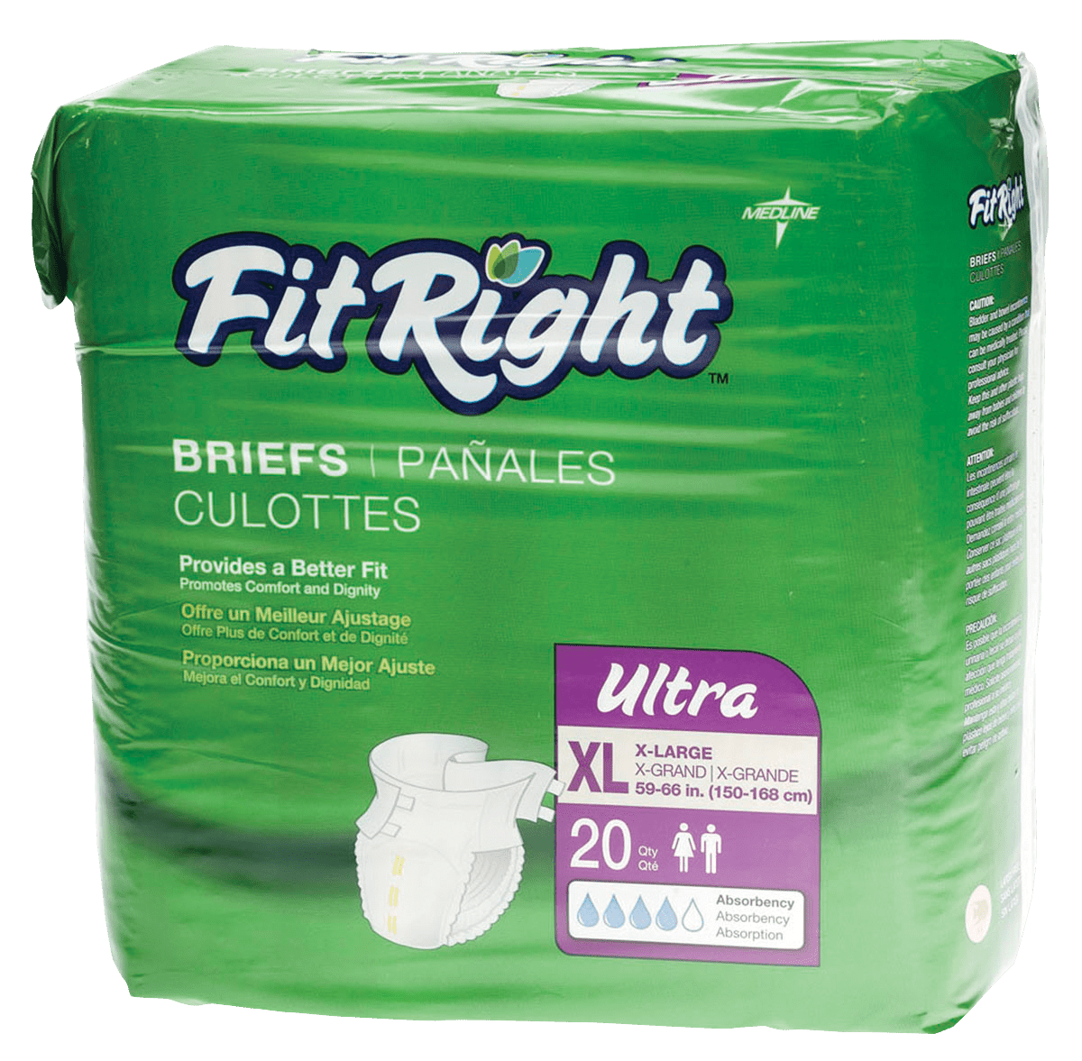 PK/20 - FitRight&reg; Ultra Brief, XL (59" to 66") - Best Buy Medical Supplies