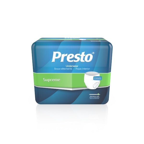 PK/20 - Presto® Maximum Absorbency Underwear, Medium (32' to 44' Waist) White - Best Buy Medical Supplies