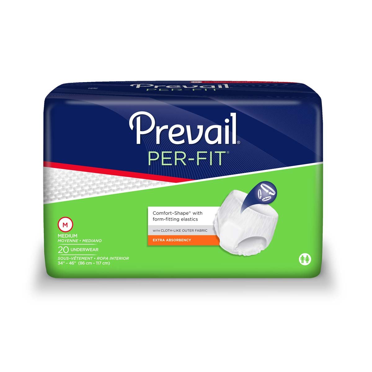 PK/20 - Prevail® Per-Fit® Protective Underwear, Pull Up Style, Medium (34" to 44") - Temporary Replacement for FQPFM512 - Best Buy Medical Supplies