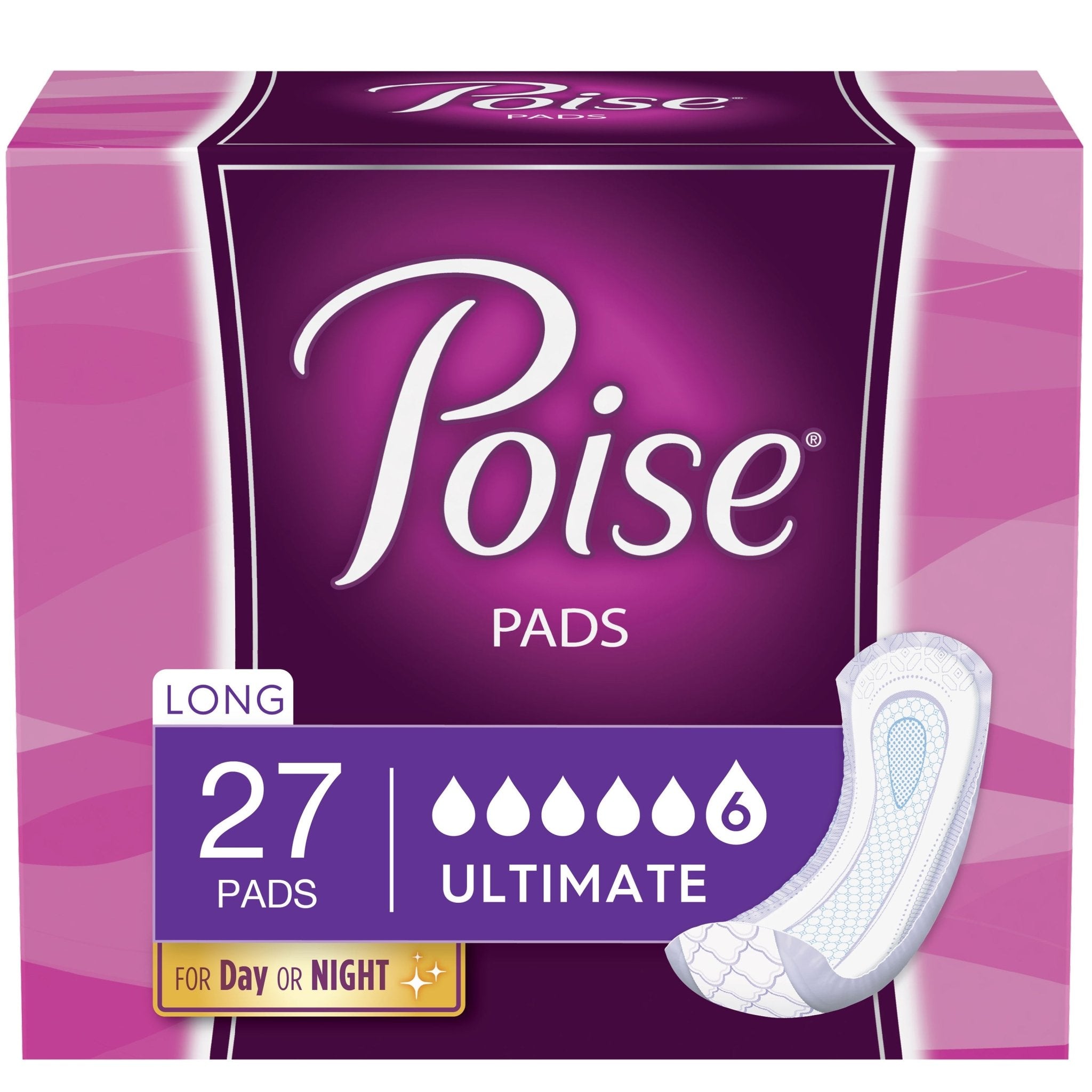 PK/27 - Poise Incontinence Pads, Ultimate Absorbency, Long, 27 Count - Best Buy Medical Supplies