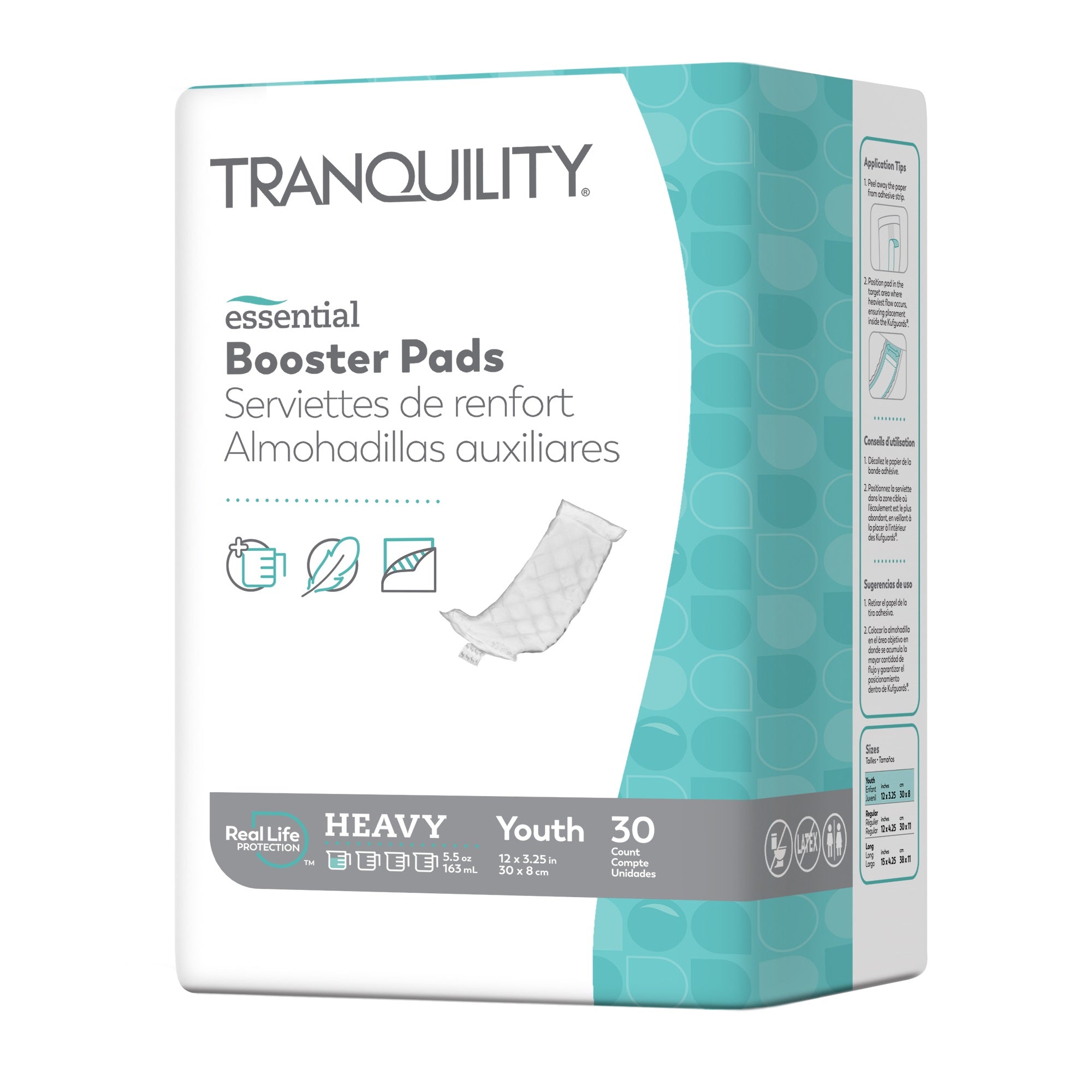 PK/30 - Tranquility&reg; Diaper Booster Pad 11-1/2" x 3-1/4", 4-1/5 oz Fluid Capacity, Youth - Best Buy Medical Supplies