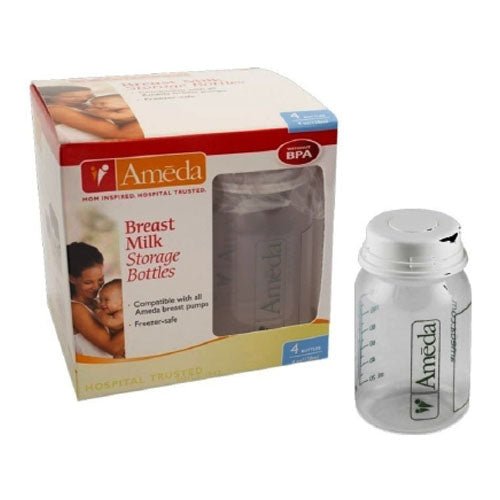 PK/4 - Ameda Breast Milk Storage Bottle, with Lock?Tight Sealing Lids, without Nipples, 4 oz Capacity - Best Buy Medical Supplies