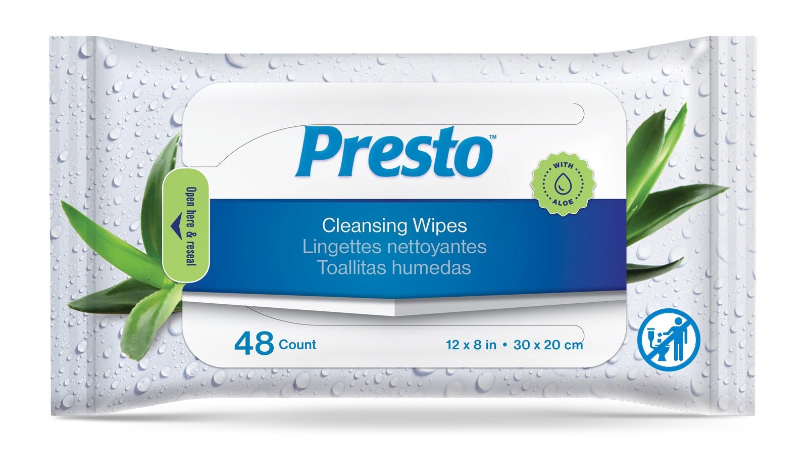 PK/48 - Presto Disposable Adult Washcloth, 8" x 12" - Best Buy Medical Supplies