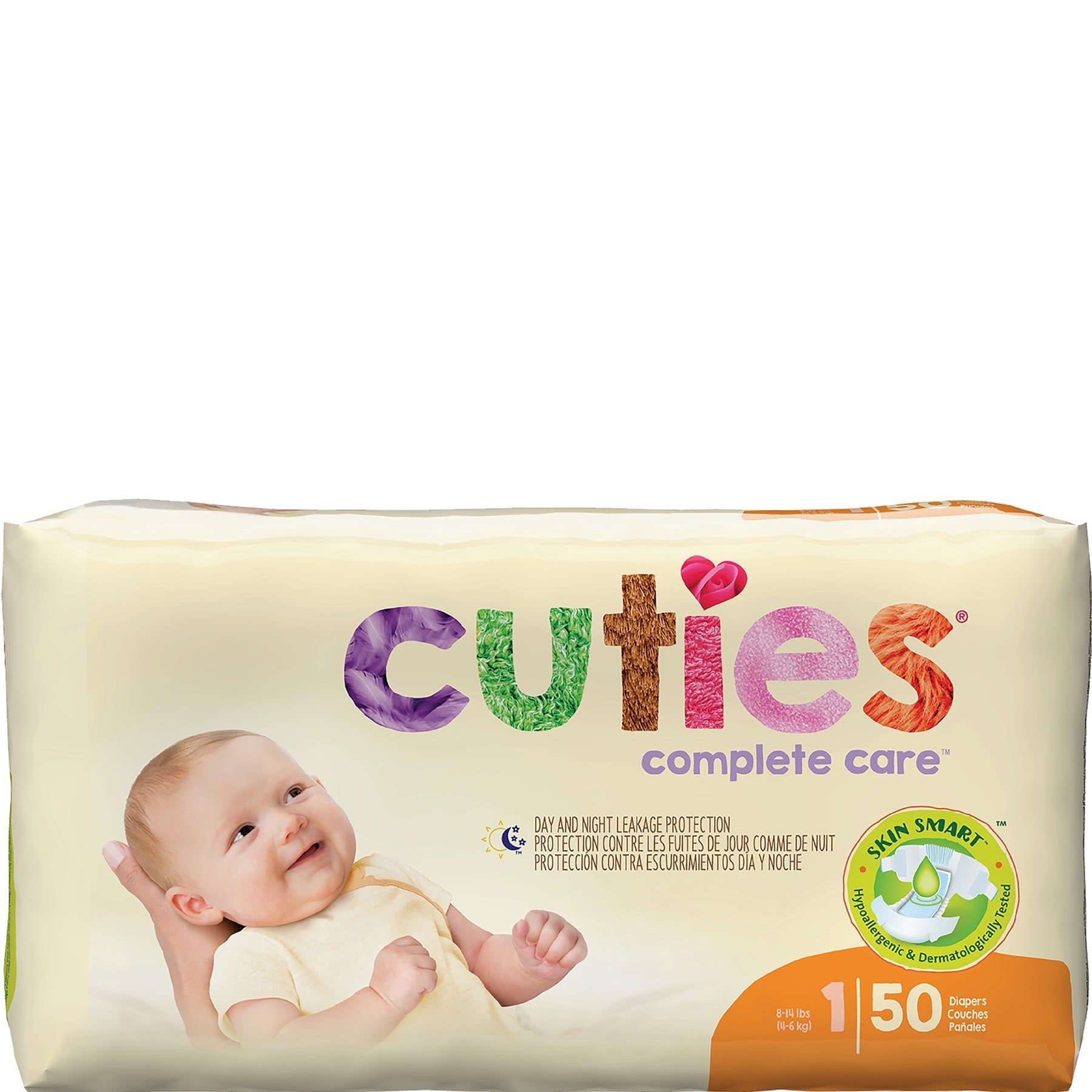 PK/50 - Cuties® Baby Diaper Size 1, 8 to 14 lb - Replaces: FQCCC01 - Best Buy Medical Supplies